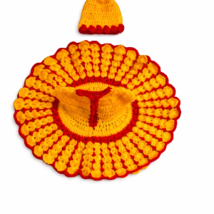 Laddu Gopal Winter Special Modern Dress | Woolen Frock & Cap Set | Handmade | Suitable for 9 No. Laddu Gopal