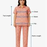 STYLEGENIXSTYLEGENIX Women's Cotton Nightwear Set, Coral Floral Print, Short Sleeve Polo Collar Top with Pajama, Comfortable Loungewear
