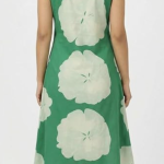 STYLEGENIXSTYLEGENIX Women's Sleeveless A-Line Dress, Green with Floral Print, Knee Length, Cotton Blend