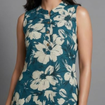 STYLEGENIXSTYLEGENIX Women's Sleeveless Floral Print Dress, Teal Blue with Cream Flowers, A-Line Style