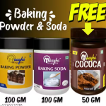 Maayka Premium | Banking Powder (100 Gram) & Baking Soda (100 Gram) & Free Cocoa Powder (50 Gram)