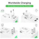 2 Usb Universal Travel Adapter Plug International Travel Adapter All in One Portable Travel