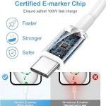 Apple iPhone 60w Usb C to Usb C Cable Upgraded Fast Charging Usb Type C