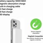 5000 Mah 20 W Wireless with Magsafe Slim Pocket Size Power Bank White Lithium Ion Quick Charge