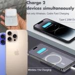 5000 Mah 20 W Wireless with Magsafe Slim Pocket Size Power Bank White Lithium Ion Quick Charge