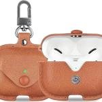 Airpod Pro Pro 2 Case Leather Style Shockproof with Loss Prevention Clip for Apple Air Pods