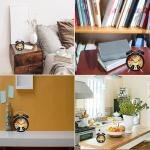 Vintage Twin Bell Alarm Clock Battery Operated with Night Backlight Silent Movement for Bedroom