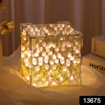 Cube Tulip Night Lamp Led Decorative Nights Lamp Multicolor Design 1 Set