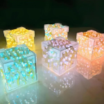 Cube Tulip Night Lamp Led Decorative Nights Lamp Multicolor Design 1 Set