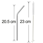 Reusable Stainless Steel Drinking Straws Bent 4 Bent Straws 1 Brush