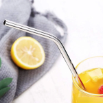 Reusable Stainless Steel Drinking Straws Bent 4 Bent Straws 1 Brush
