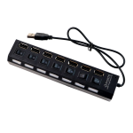 Usb Splitter Multi Port Usb 2 0 Hub 7 Port with Independent on Off Switch and Led Indicators