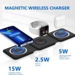 3 in 1 Magnetic Foldable Mag Safe Charger White or Black Color
