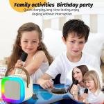 K12 Kids Karaoke Microphone Wireless Bluetooth Speaker with Rgb Led Lighting for Kids