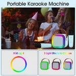 K12 Kids Karaoke Microphone Wireless Bluetooth Speaker with Rgb Led Lighting for Kids