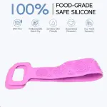Silicone Body Back Scrubber Double Side Bathing Brush for Skin Deep Cleaning Scrubber Belt