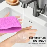 Silicone Body Back Scrubber Double Side Bathing Brush for Skin Deep Cleaning Scrubber Belt