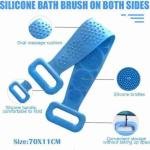 Silicone Body Back Scrubber Double Side Bathing Brush for Skin Deep Cleaning Scrubber Belt