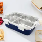 3 Compartment Transparent Stainless Steel Lunch Box