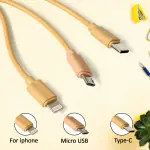 Retractable 3 in 1 Charger Cable for Phones Android 1 Pc Multi Usb