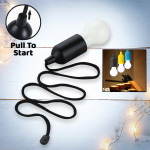 Led Pull Cord Light Hanging Black Led Bulb 3 Pc