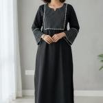 Classic Black Straight Kurta for Women