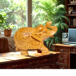 Wooden elephant carving 3 inches