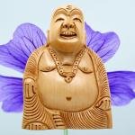 Handcrafted Wooden Buddha Statue 10cm – Meditating & Laughing Buddha Idols for Home Decor