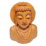 Laughing Buddha Statue - Handcrafted Wooden Feng Shui Money Buddha with Wealth Pot & Coin Necklace for Prosperity