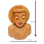 Laughing Buddha Statue - Handcrafted Wooden Feng Shui Money Buddha with Wealth Pot & Coin Necklace for Prosperity
