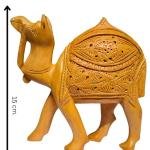 Handmade Wooden Camel Figurine | Rajasthani Carved Miniature Desert Camel Idol | Decorative Showpiece Gift