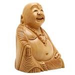 Handcrafted Wooden Buddha Statue 10cm – Meditating & Laughing Buddha Idols for Home Decor