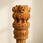 Ashok Stambh Hand-Carved Wooden Sculpture - 12 Inches | Wooden Ashoka Stambh Desk Ashoka Pillar Ideal for Table Office