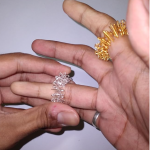 Acupressure Finger Massage Rings – Pack of 4 + Wooden Palm Massager, Therapy Rings for Pain Relief, Relaxation & Hand Acupoint Massage