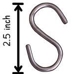 12 Pack 2.5 inch Stainless Steel Small S Hooks Heavy Duty Hook for Kitchen Cutlery Hanging, Closet, Pan, Pot Hanging, S Hook Highly Recommended for General USE (Pack of 12)