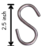 25 Pack 2.5 inch Stainless Steel Small S Hooks Heavy Duty Hook for Kitchen Cutlery Hanging, Closet, Pan, Pot Hanging, S Hook (Pack of 25) Highly Recommended for General USE