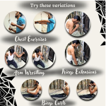 COMBO - Push up Board for Men Double Toning Tubes and Wrist Straps | Build your complete upper Body Strength with Home Gym Equipment with Pushup Board + Double Toning Tube + Wrist Band