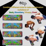 COMBO - Push up Board for Men Double Toning Tubes and Wrist Straps | Build your complete upper Body Strength with Home Gym Equipment with Pushup Board + Double Toning Tube + Wrist Band