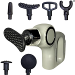 One Button Simple Professional Massage Gun Wireless 6 - Heads 6 speed - One Button Massage Gun for Deep Tissue - 6 speed Stabilizer for BEST Massage | Rechargeable Gun Massager Machine (Grey)