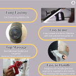 One Button Simple Professional Massage Gun Wireless 6 - Heads 6 speed - One Button Massage Gun for Deep Tissue - 6 speed Stabilizer for BEST Massage | Rechargeable Gun Massager Machine (Grey)