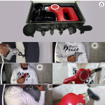 One Button Simple Professional Massage Gun Wireless 6 - Heads 6 speed - One Button Massage Gun for Deep Tissue - 6 speed Stabilizer for BEST Massage | Rechargeable Gun Massager Machine (Grey)