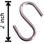 24Pack 2.5 inch Stainless Steel Small S Hooks Heavy Duty Hook for Kitchen Cutlery Hanging, Closet, Pan, Pot Hanging, S Hook Highly Recommended for General USE (Pack of 24