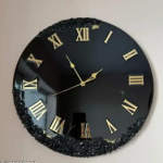Resin Handmade Black Color Wall Clock