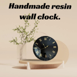 Resin Handmade Black Color Wall Clock