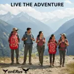 onERus Hafel 30L Stylish Printed Backpack 3 Compartments, Water-Resistant Premium Fabric, Sturdy Zippers & Bottle Holders