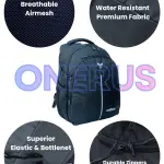 onERus NEXGEN 40L Designer School Backpack | Premium Splash-Proof Fabric, 2 Spacious Compartments, Smooth Zippers & Water Bottle Slots