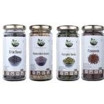 Organic Diet Super Seeds Nutrition Combo – Chia Seeds, Pumpkin Seeds, Sunflower Seeds & Watermelon Seeds (150g Each) with FREE Flaxseed (150g)