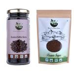 Organic Diet Roasted Coffee Beans 100g + Brown Sugar 500g | Natural Coffee & Sweetener Combo | Slow Roasted Beans | Unrefined Brown Sugar | FSSAI Licensed