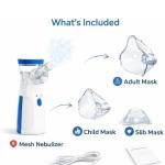 Nebulizer, Portable Mesh Nebulizer for Adults & Kids, Mini Handheld Ultrasonic Inhaler, Low-Noise Steam Vaporizer for Home & Travel, Wireless Vaporizer Machine With Respiratory Mask