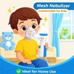 Nebulizer, Portable Mesh Nebulizer for Adults & Kids, Mini Handheld Ultrasonic Inhaler, Low-Noise Steam Vaporizer for Home & Travel, Wireless Vaporizer Machine With Respiratory Mask